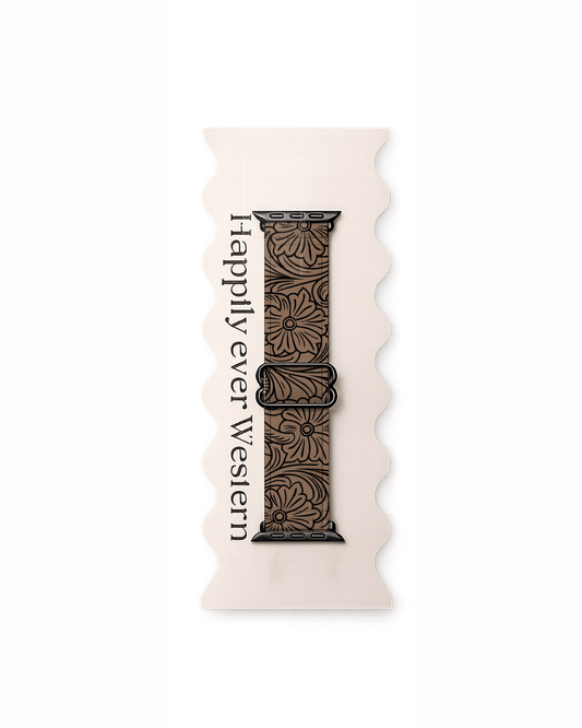 Tooled Leather Printed Adjustable Watch bands