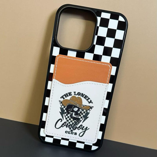 Western Phone Case - Hard Rubber Card Wallet Phone Case With Glossy Printed Cover Magsafe