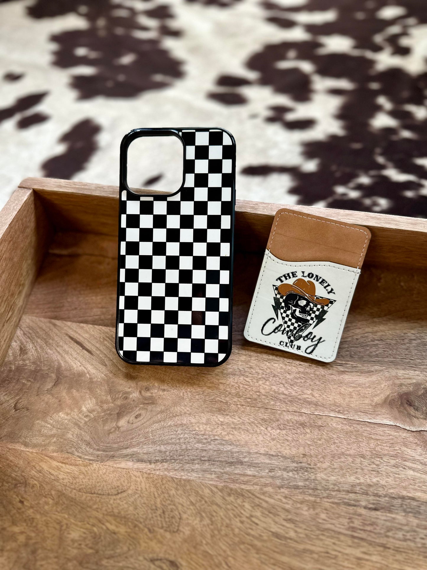Western Phone Case - Hard Rubber Card Wallet Phone Case With Glossy Printed Cover Magsafe