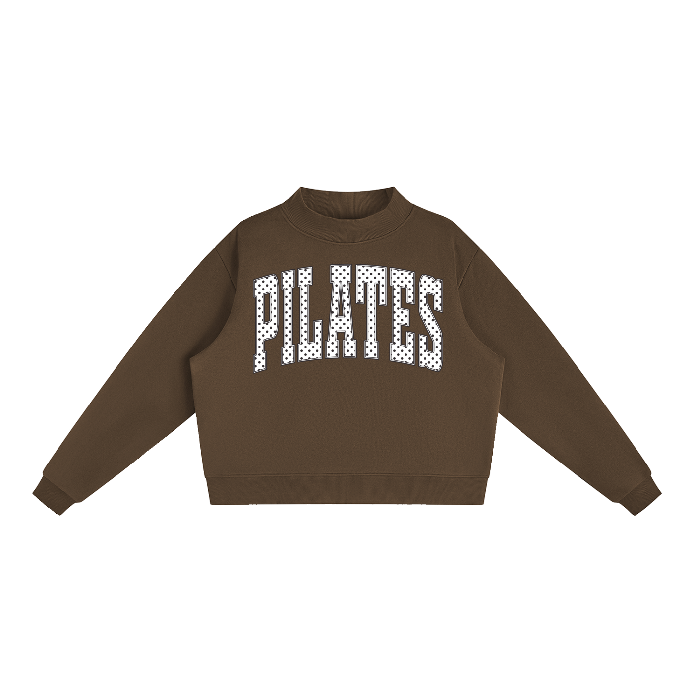 Pilates polka dot fleece mock neck crew sweatshirt — handmade by Happily ever Western
