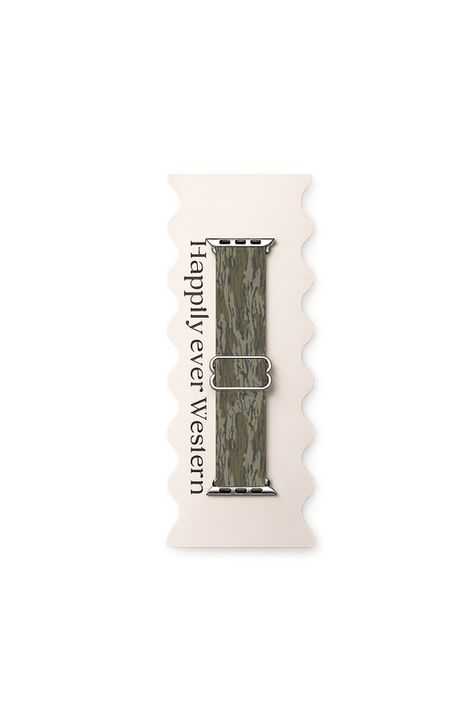 Woodlands camo adjustable watch band — alternate view
