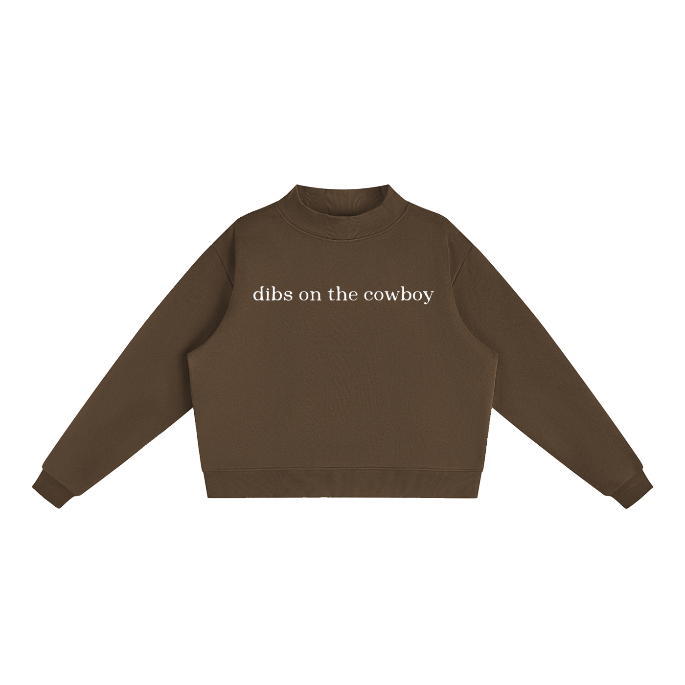 Essential fleece mock neck crew sweatshirt — shown worn