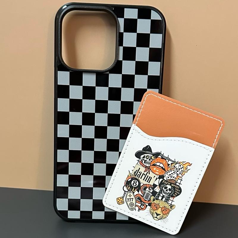 Phone Case Wallet - Hard Rubber Card Holder With Glossy Printed Design Magsafe