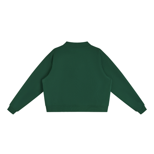 Essential fleece mock neck crew sweatshirt — alternate view