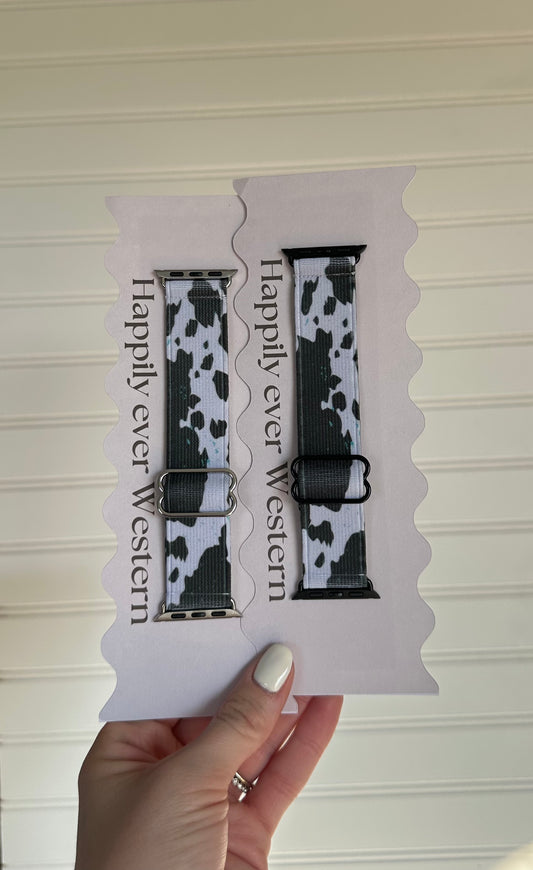 Black and White Cow Print Adjustable Watch bands