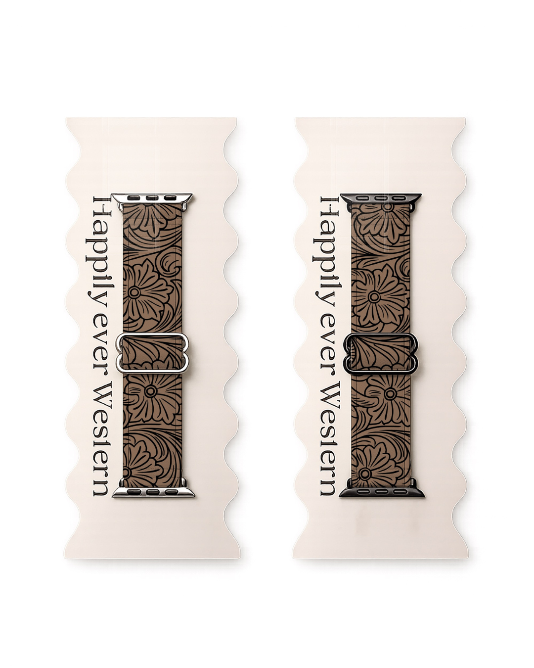 Tooled Leather Printed Adjustable Watch bands
