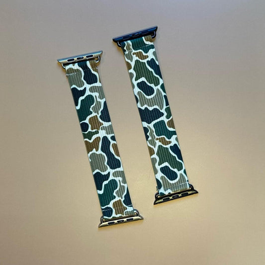 Elastic Watch Band – Handmade Camo Stretchy Strap for Snug Fit & Stylish Wear