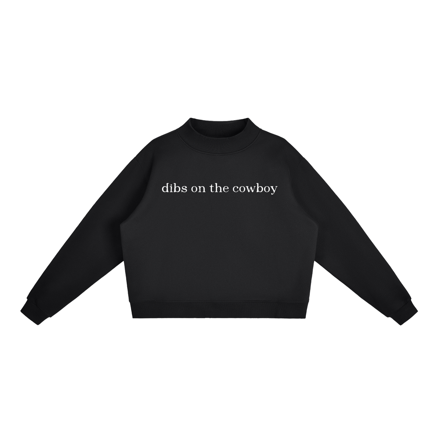 Essential fleece mock neck crew sweatshirt — detail view