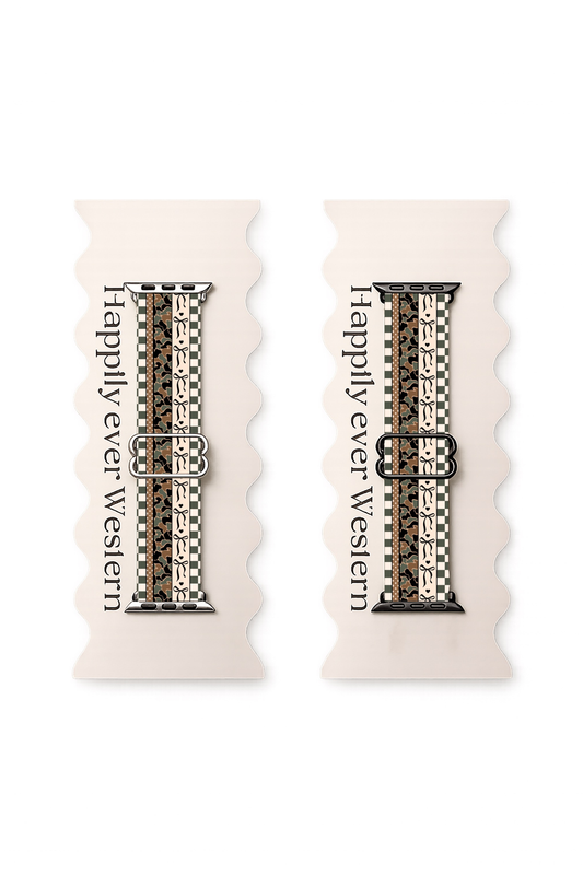 Coquette camo adjustable watch band — handmade by Happily ever Western