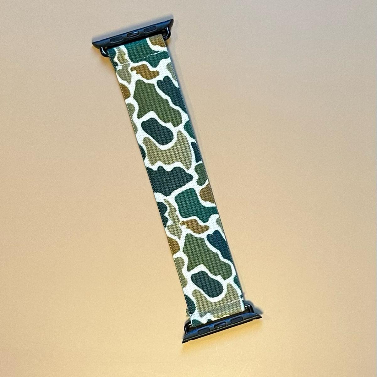 Elastic Watch Band – Handmade Camo Stretchy Strap for Snug Fit & Stylish Wear