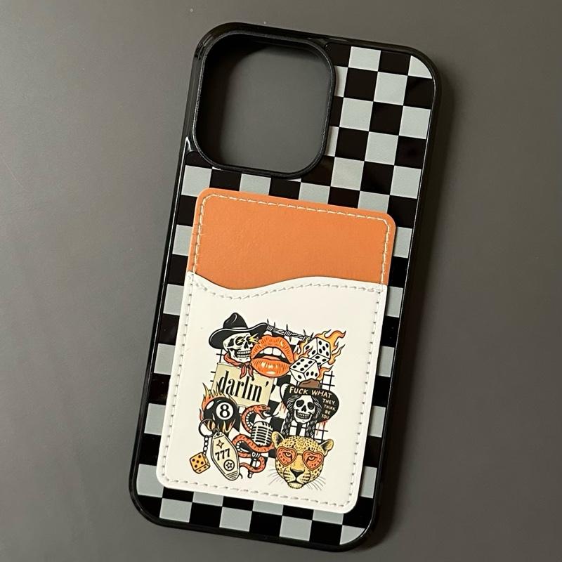 Phone Case Wallet - Hard Rubber Card Holder With Glossy Printed Design Magsafe
