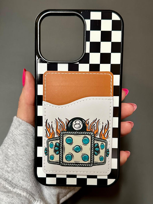 Gambler Phone Case – Hard Rubber Protective Phone Cover With Wallet Slot Magsafe