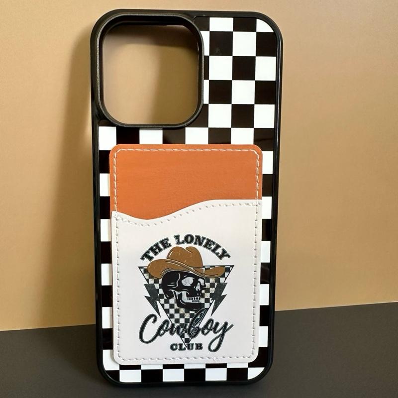 Western Phone Case - Hard Rubber Card Wallet Phone Case With Glossy Printed Cover Magsafe