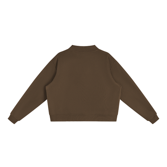 Pilates polka dot fleece mock neck crew sweatshirt — alternate view