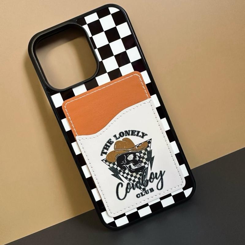 Western Phone Case - Hard Rubber Card Wallet Phone Case With Glossy Printed Cover Magsafe