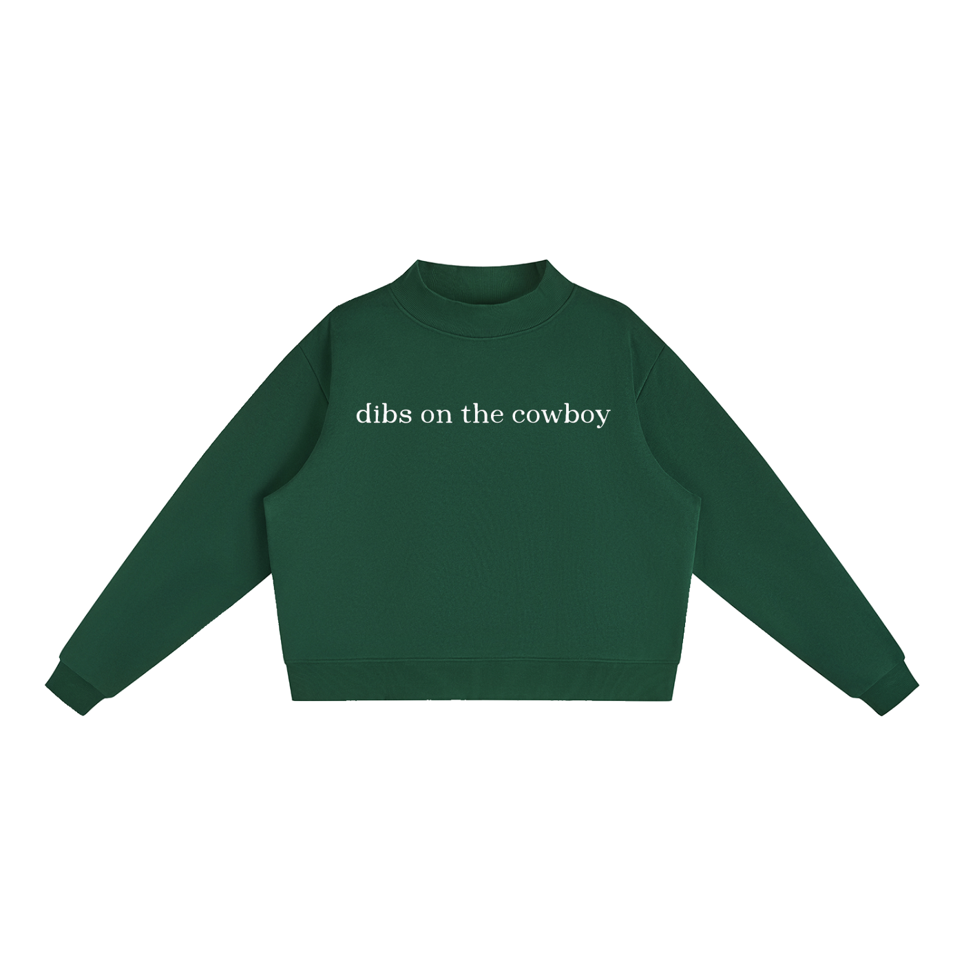 Essential fleece mock neck crew sweatshirt — handmade by Happily ever Western