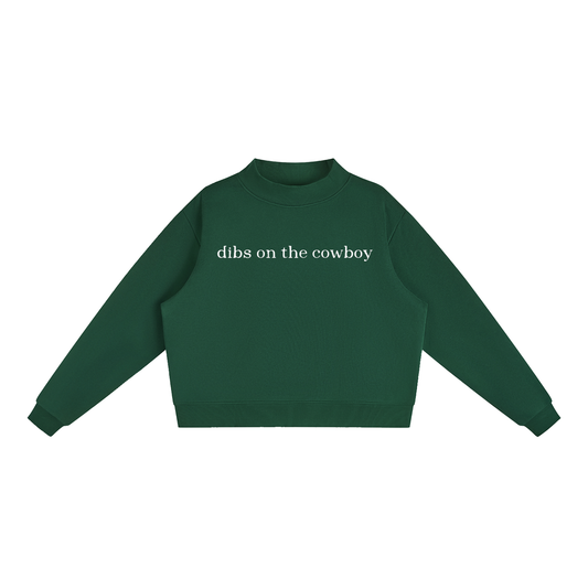 Essential fleece mock neck crew sweatshirt — handmade by Happily ever Western