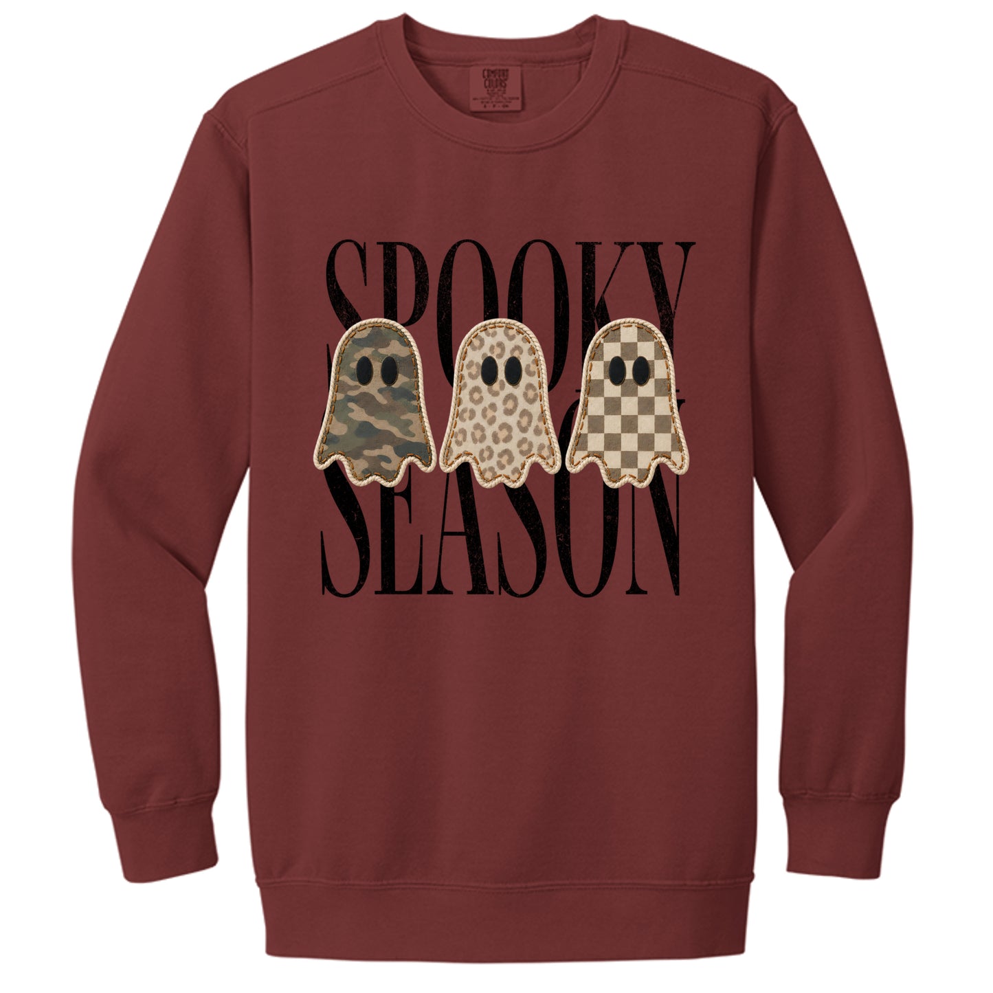 Spooky crewneck in Crimson — front view