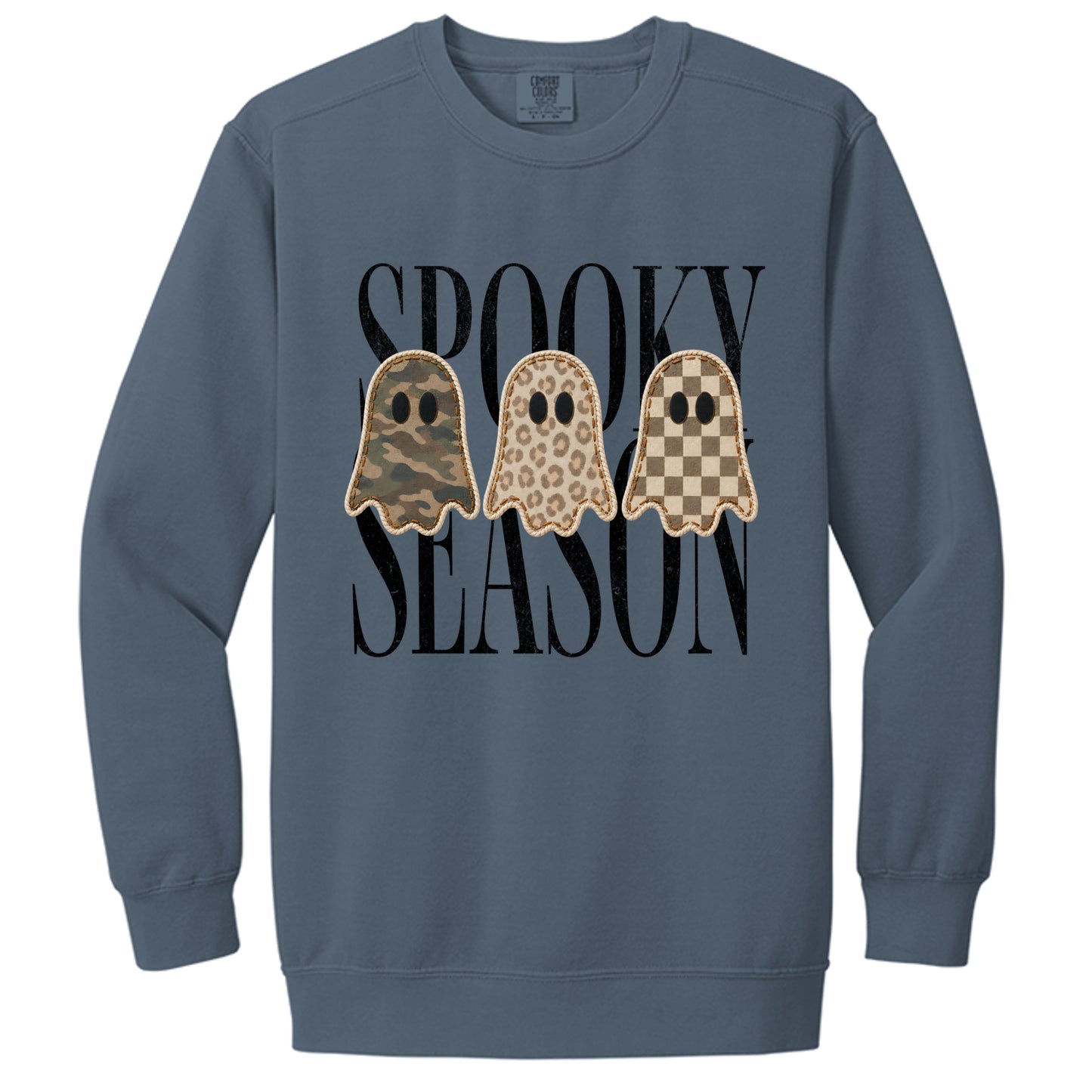 Spooky crewneck in Denim — front view