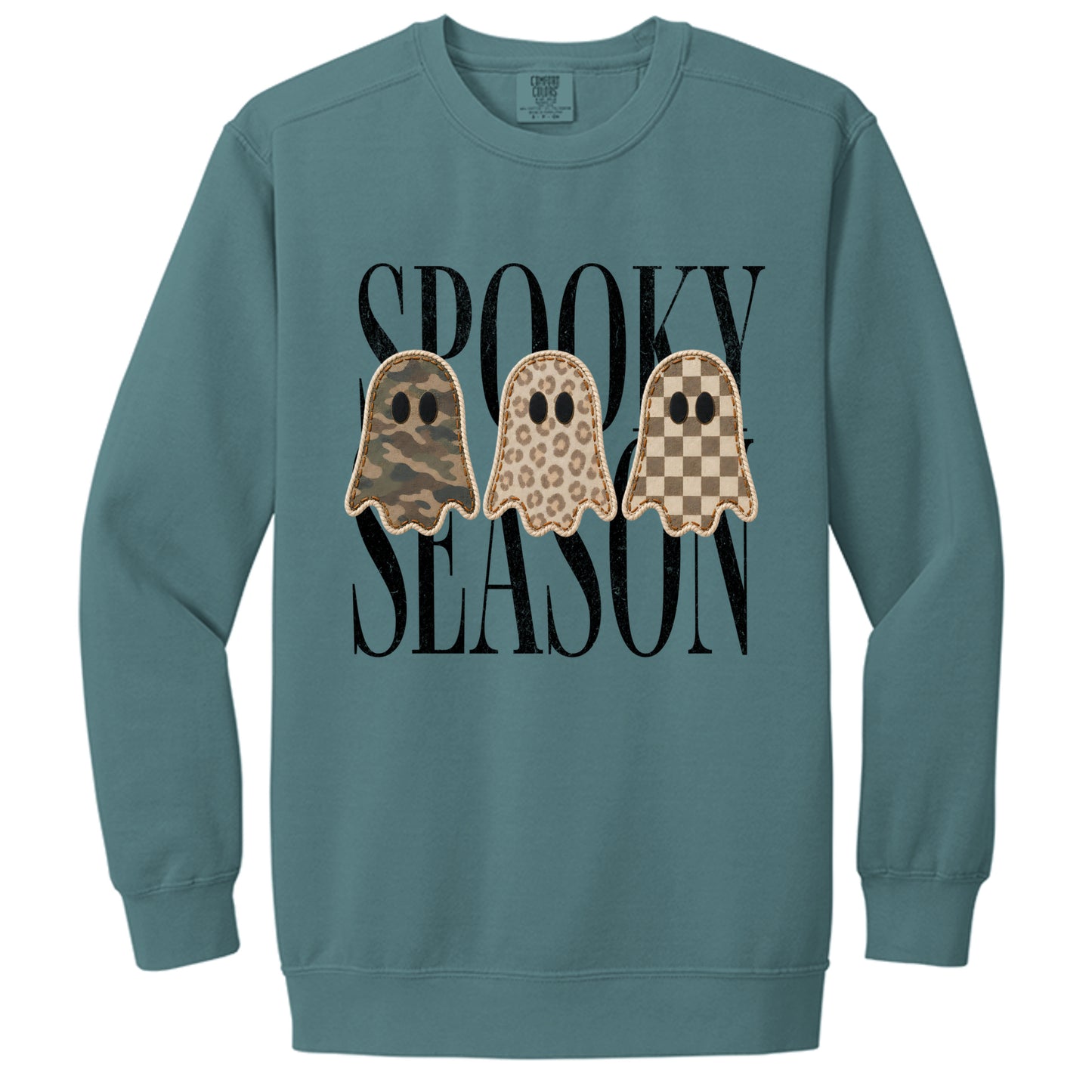 Spooky crewneck in Blue Spruce — front view
