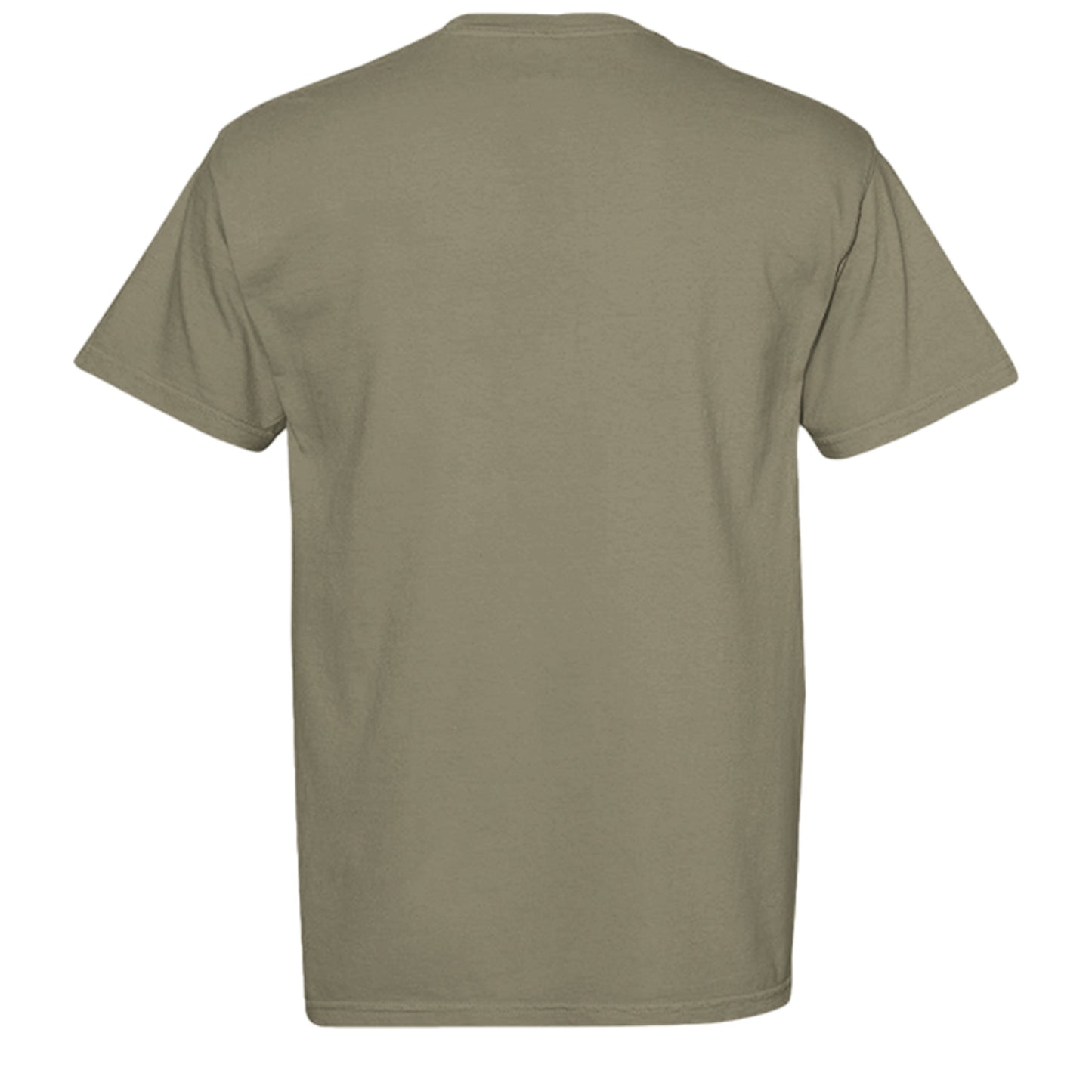 Shhh gym tee in Sandstone — back view