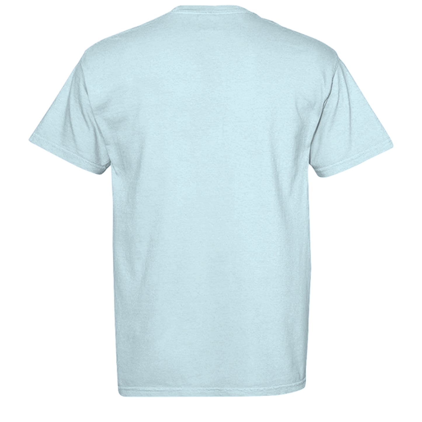 Shhh gym tee in Chambray — back view
