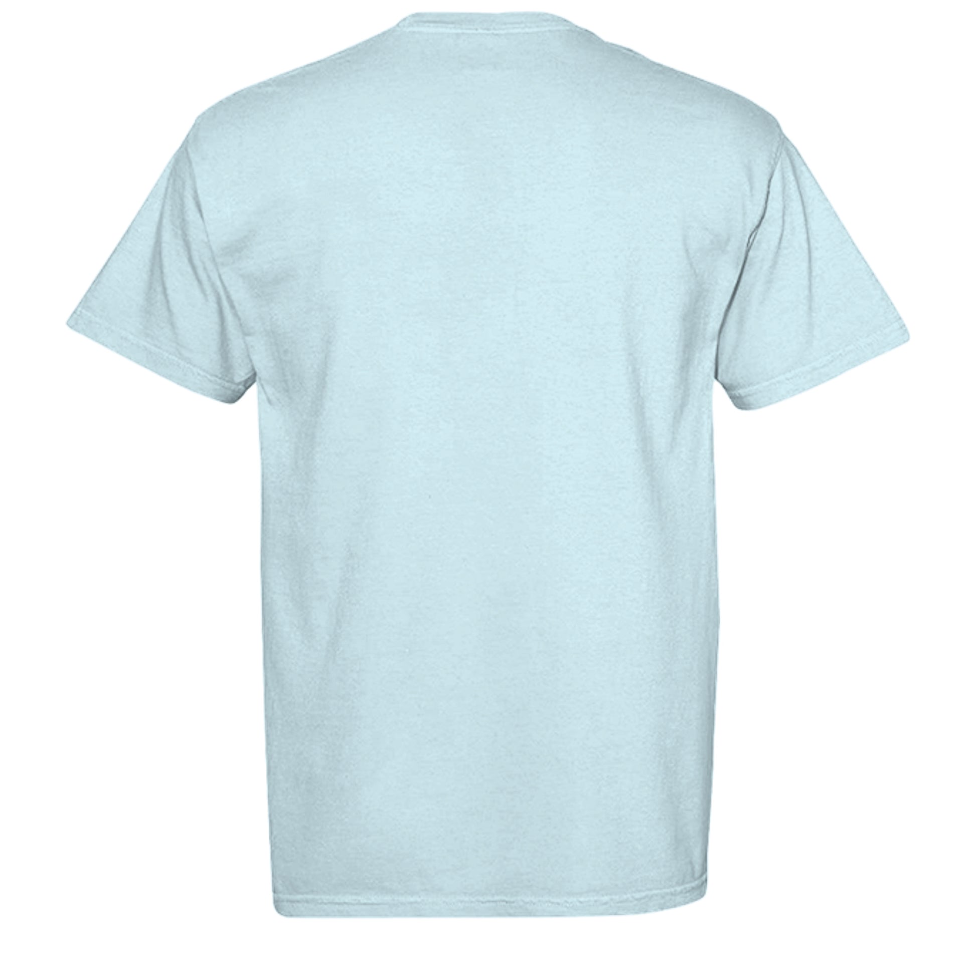 Shhh gym tee in Chambray — back view