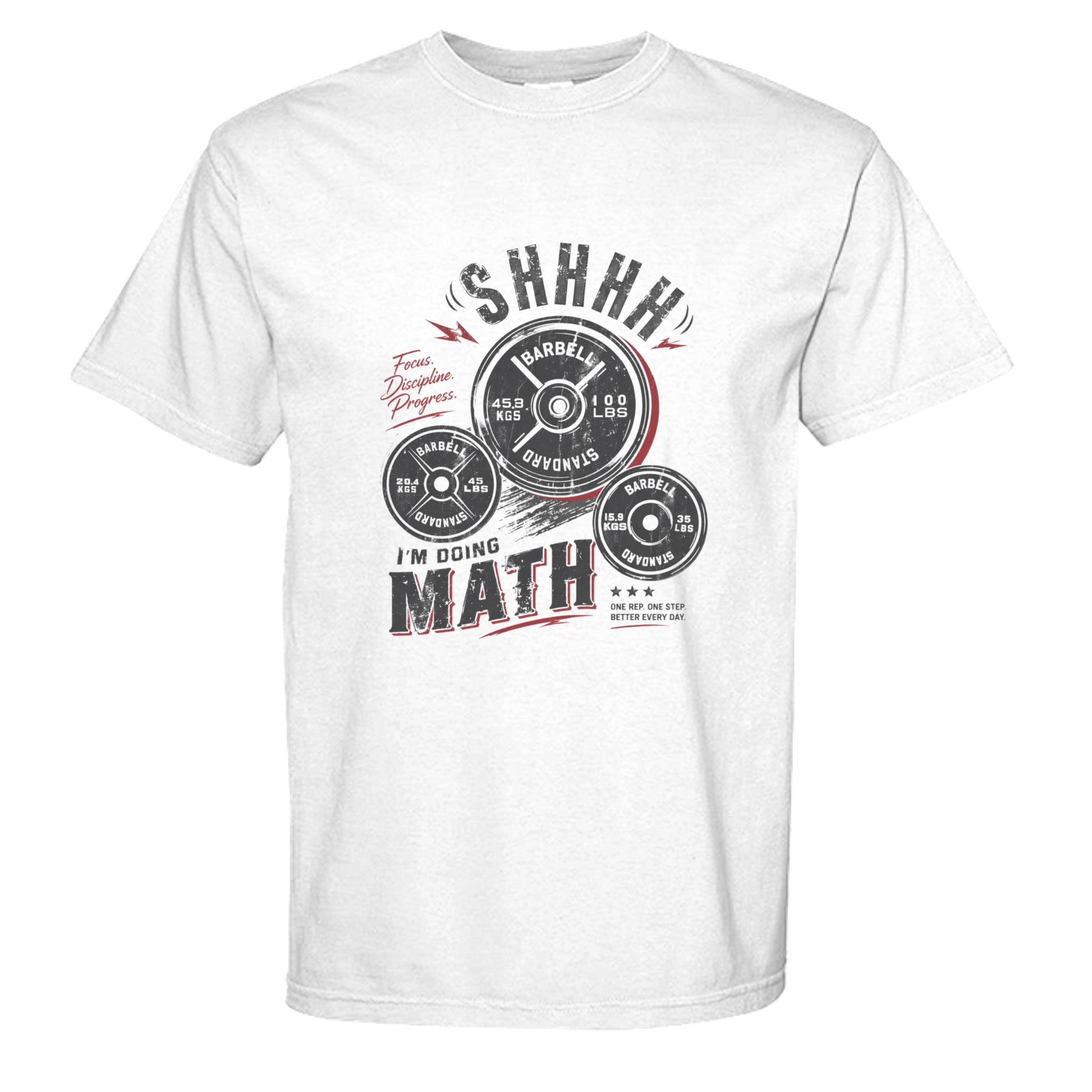 Shhh gym tee in White — front view
