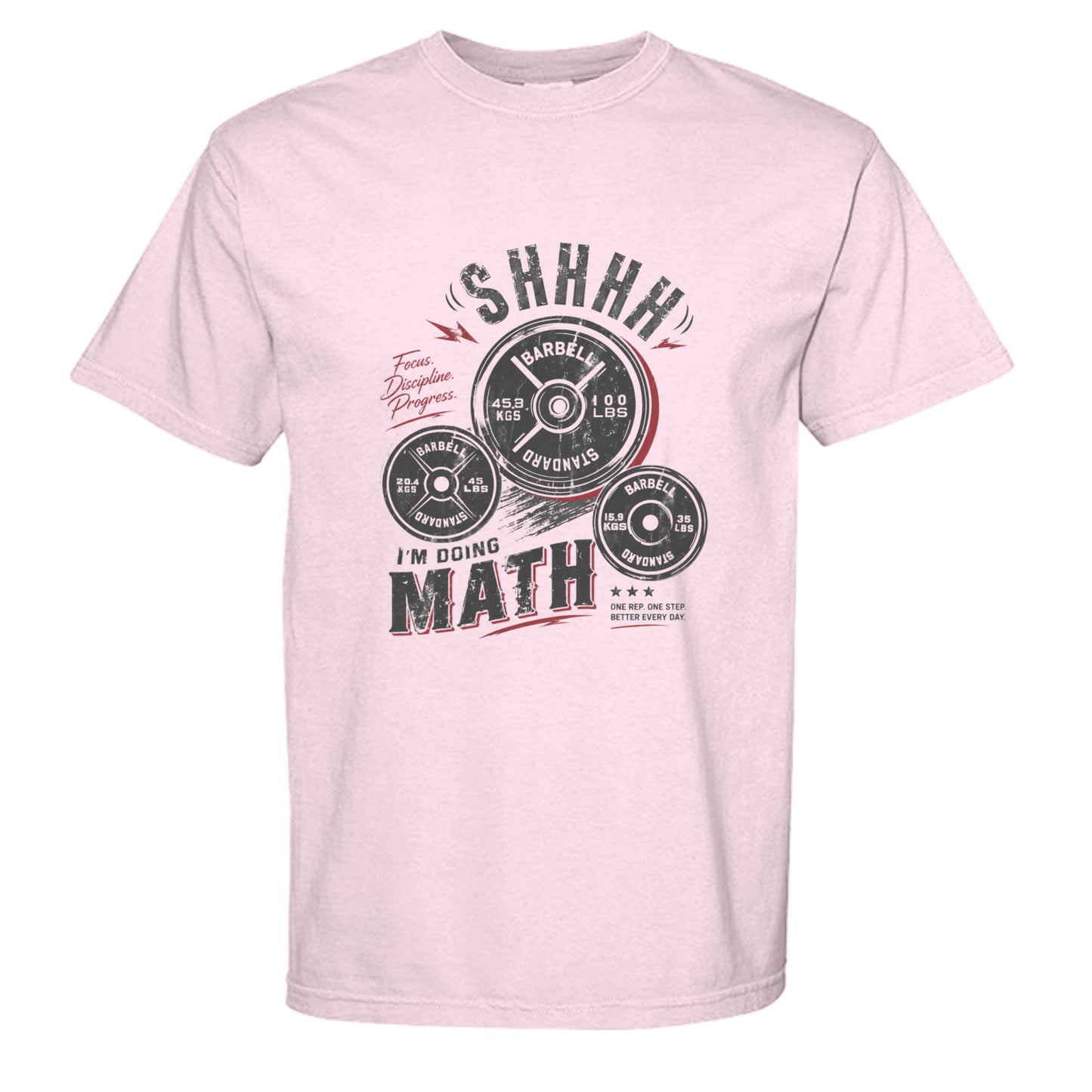 Shhh gym tee in Blossom — front view
