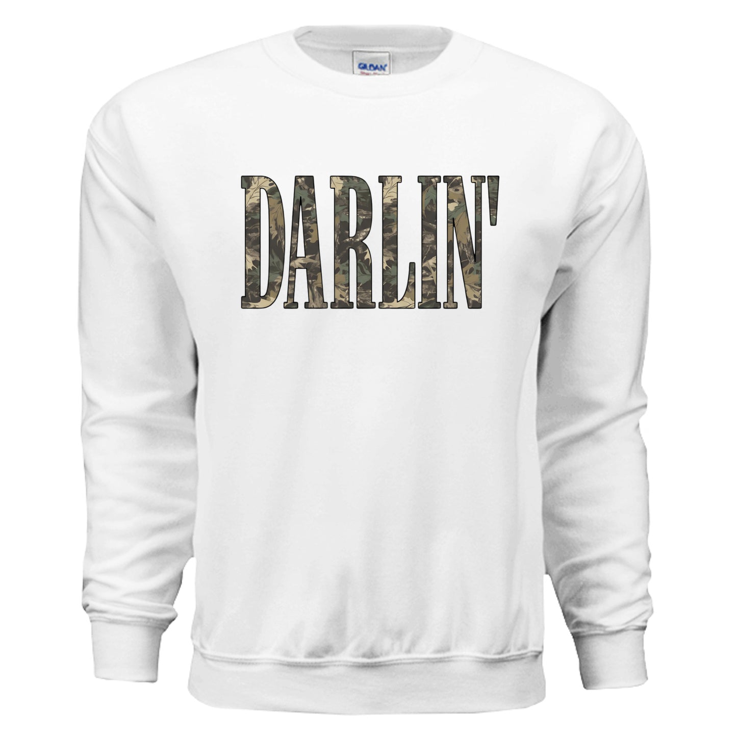 Camo Darlin' crewneck sweatshirt in White — front view